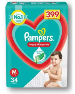 Pampers Happy Skin Diaper Pants - M (34 Pcs)