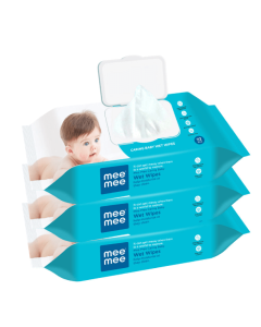 Mee Mee Caring Baby Wet Wipes with lid, 72 Pcs (Aloe Vera, Pack of 3)