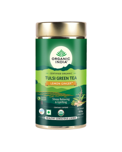 Organic India Tulsi Green Tea Powder- Lemon Ginger 100 gm