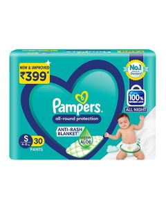 Pampers All round Protection Pants, Lotion with Aloe Vera (S) 30 Count