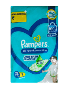 Pampers All round Protection Pants, Lotion with Aloe Vera (XL) 7 Count - Pack of 2
