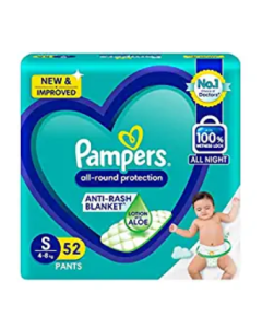 Pampers All round Protection Pants, Lotion with Aloe Vera (S) 52 Count 