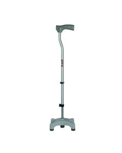Vissco Avanti L Shape Quadripod Walking Stick | Height Adjustable walking stick with 4 Legs - Universal (Grey)