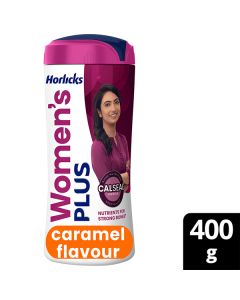 Women's Plus Horlicks No Added Sugar Powder - Caramel Flavour 400 gm (Pet Jar)