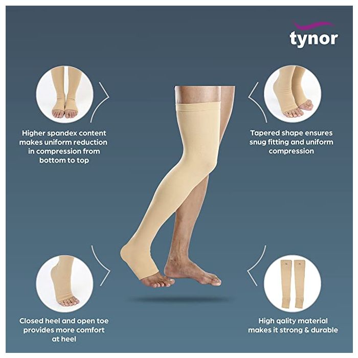 Tynor Compression Stocking Mid Thigh (I-15) - Pair - Multimedicos