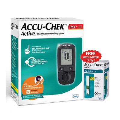 Accu-Chek Active Glucose Monitor with Free 10 Test Strips