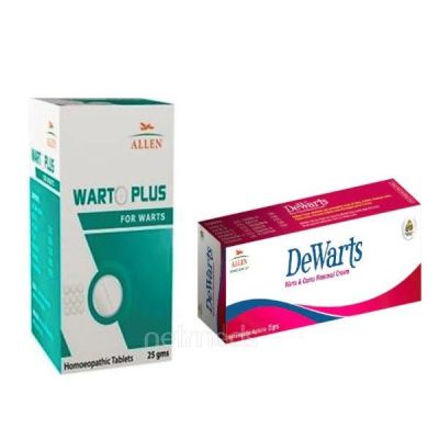 Allen Anti Warts Combo Pack (Warto Plus Tablet + Dewarts Cream)