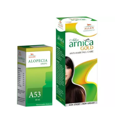 Allen Hair Care Combo Pack of A53 Alopecia Drop 30ml & Arnica Gold Anti-Hairfall Care Oil 110ml