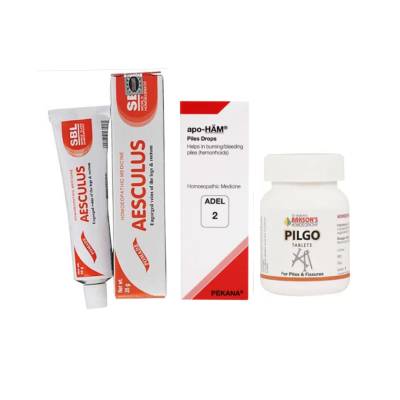 Anti Piles Advance Combo (Pilgo Tablet + Aesculus Ointment + Adel 2 Piles drop)