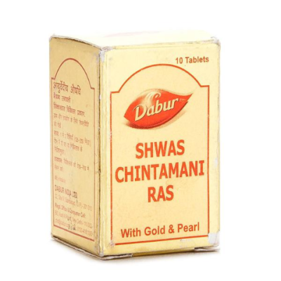 Dabur Shwas Chintamani Ras with Gold & Pearl Tablet 10's