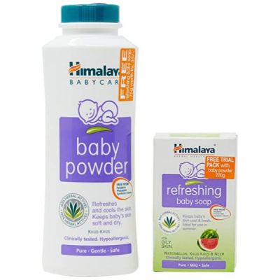 Himalaya Baby Powder 200 gm + Free Refreshing Baby Soap 75 gm