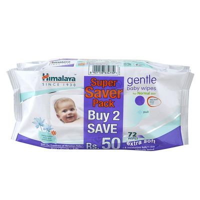 Himalaya Gentle Baby Wipes (Pack of 2 x 72's)