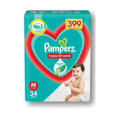 Pampers Happy Skin Diaper Pants - M (34 Pcs)