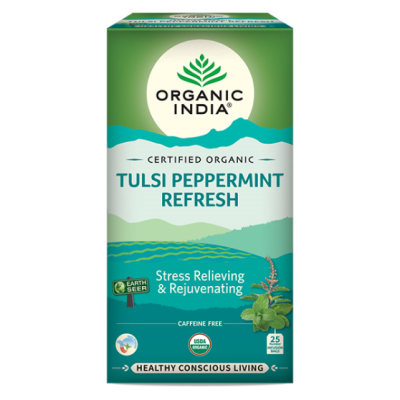 Organic India Tea Bags- Tulsi Pepper Mint Refresh 25's