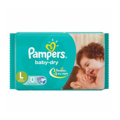 Pampers Baby Dry L (5pcs) - Pack of 3