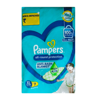 Pampers All round Protection Pants, Lotion with Aloe Vera (XL) 7 Count - Pack of 2