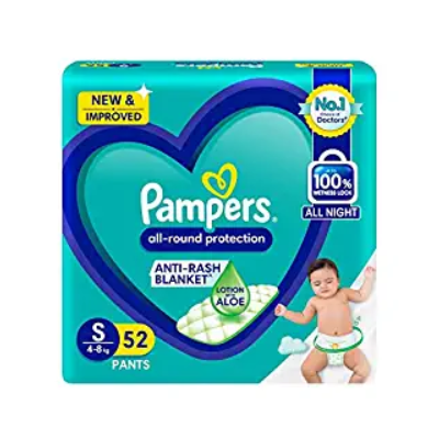 Pampers All round Protection Pants, Lotion with Aloe Vera (S) 52 Count 
