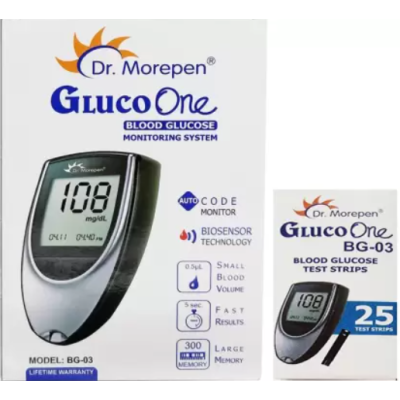 Dr. Morepen BG 03 Gluco-one Glucometer with 25 Test Strips Combo