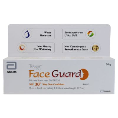 Tvaksh Face Guard Silicone sunscreen SPF 30+ GEL 50 gm