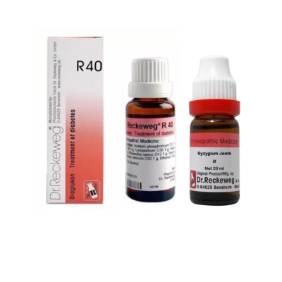 Dr. Reckeweg Diabetic Care Combo Pack of R40 Diabetes Drop 22ml & Syzygium Jamb Mother Tincture Q 20ml