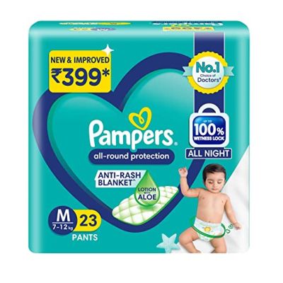 Pampers All round Protection Pants, Lotion with Aloe Vera (M) 23 Count